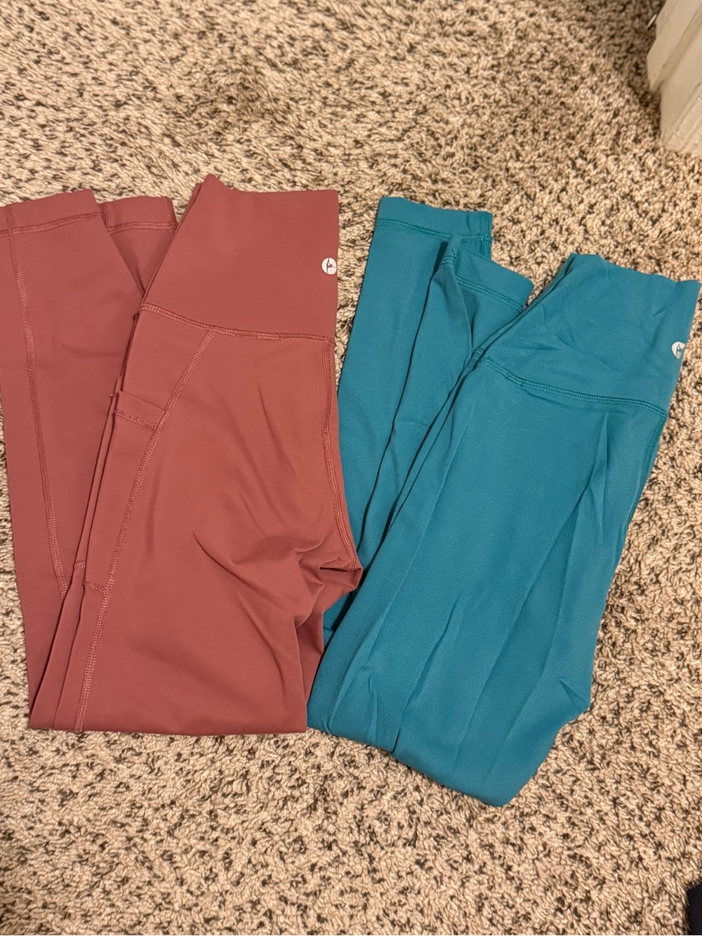Reflex 90° Degree Leggings Set in Rosewood and Teal